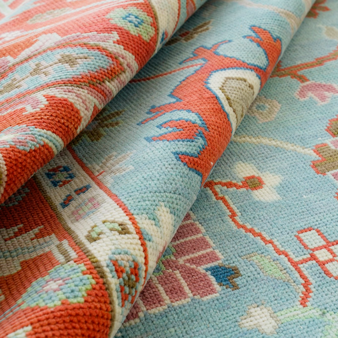 Heritage rugs, hand-woven by master craftsman in India with 100 percent wool and all natural vegetable dyes.