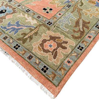 Decorative rug with floral patterns on a white background