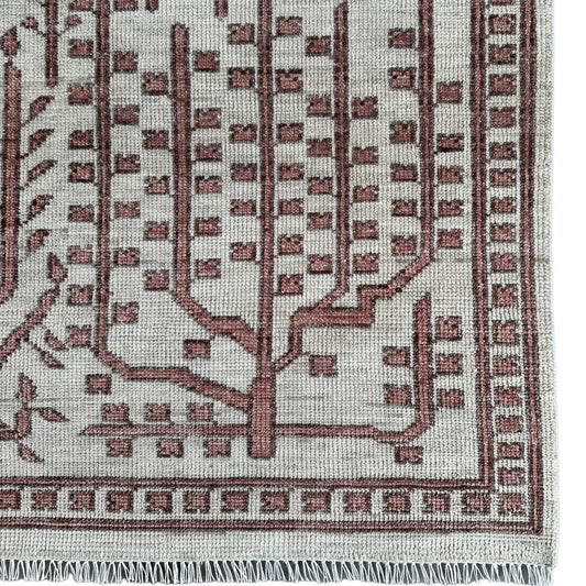 Hannah neutral brown Oushak wool rug