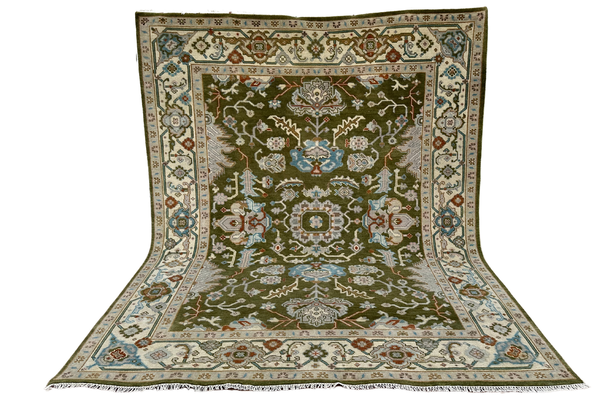 close up showing the rug details and colors