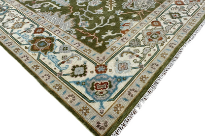 iona handmade wool rug details corner