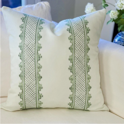 Clarabelle Green Lattice Stripe