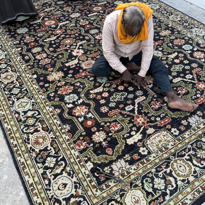 Close-up of the handmade Eleanor rug texture and pattern
